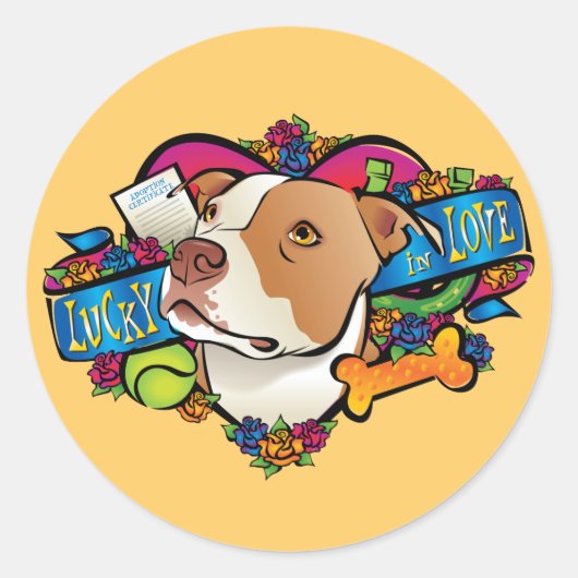 Sticker Rond Lucky in Love (Devant)