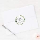 Sticker Rond Lucky in Love Bridal Shower Trèfle Vert (Enveloppe)