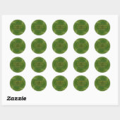 Sticker Rond Lucky in Love Clover & Hearts Fractal (Feuille)