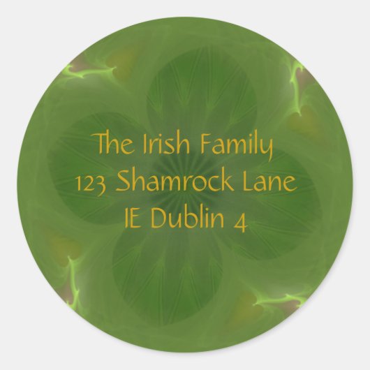 Sticker Rond Lucky in Love Clover & Hearts Fractal (Devant)