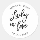 Sticker Rond Lucky In Love Mariage Loterie Favoriser (Devant)