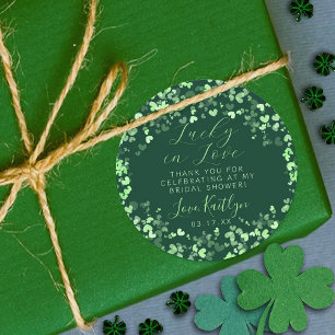 Sticker Rond Lucky In Love Saint-Patrick Bridal Shower