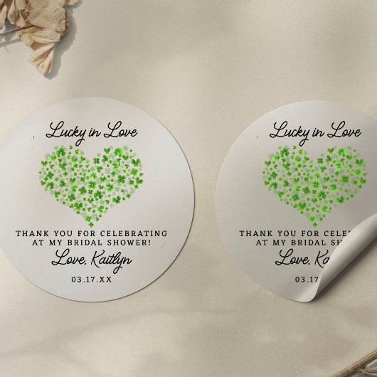 Sticker Rond Lucky In Love Saint-Valentin Enterrement de Vie de
