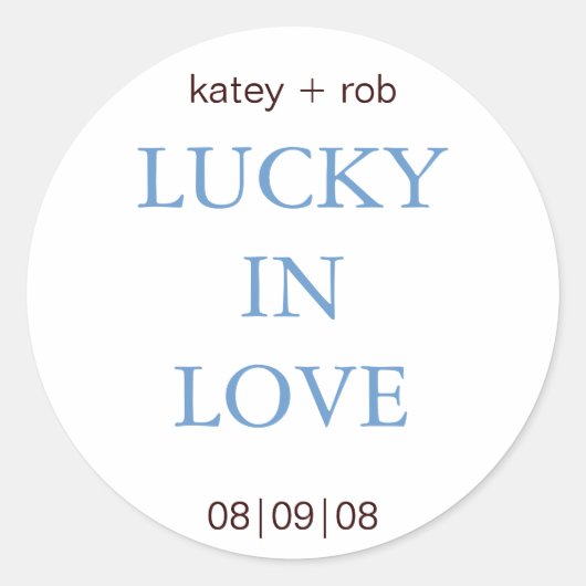 Sticker Rond Lucky in Love - Simple et doux (Devant)