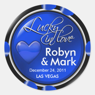Sticker Rond Lucky in Love Vegas Newlyweds Casino Chip