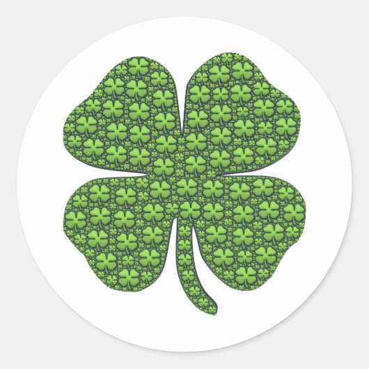 Sticker Rond Lucky Irish Clover (Devant)