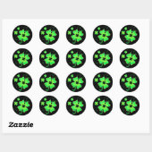 Sticker Rond Lucky Irish Four Leaf Clover (Feuille)