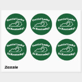 Sticker Rond Lucky Kentucky (Feuille)