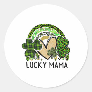 Sticker Rond Lucky Mama Famille St Patricks Day Maman Fête des