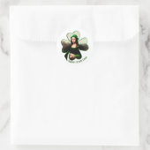 Sticker Rond Lucky Mona Lisa Saint-Patrick (Sac)