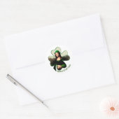 Sticker Rond Lucky Mona Lisa Saint-Patrick (Enveloppe)