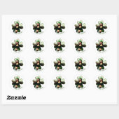 Sticker Rond Lucky Mona Lisa St. Patrick's Day (Feuille)