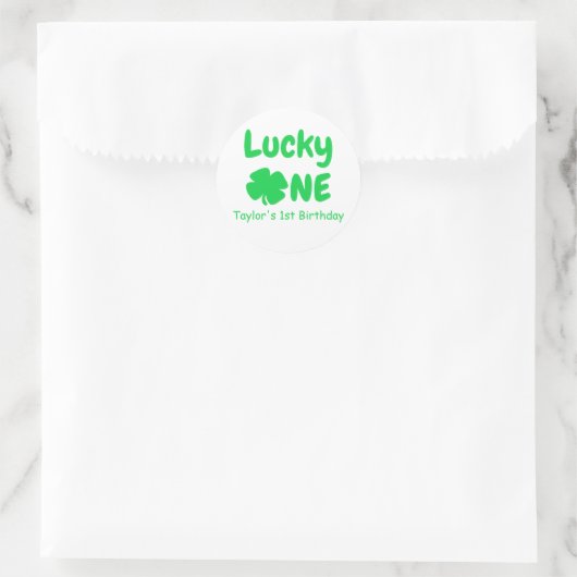 Sticker Rond Lucky One 1er anniversaire (Sac)
