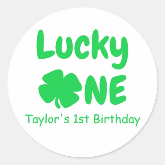 Sticker Rond Lucky One 1er anniversaire (Devant)