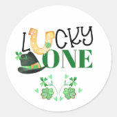 Sticker Rond Lucky One St patrick fête d'anniversaire (Devant)