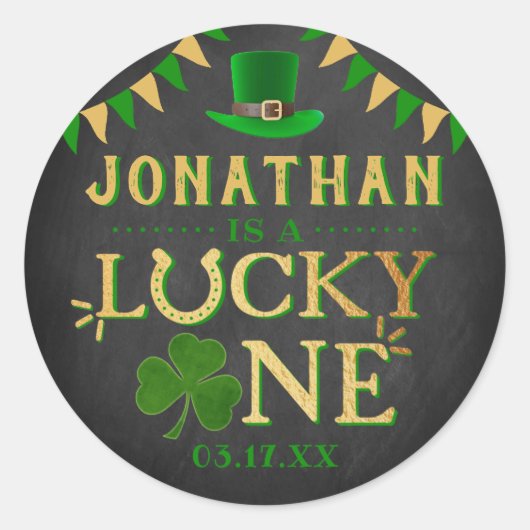 Sticker Rond Lucky One St. Patrick's Day 1er anniversaire (Devant)