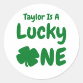 Sticker Rond Lucky One St Patrick's Day 1er anniversaire (Devant)