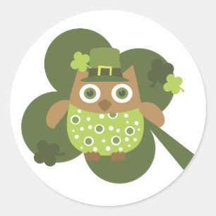 Sticker Rond Lucky Owl