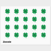 Sticker Rond Lucky parties scintillant quatre feuilles trèfle (Feuille)