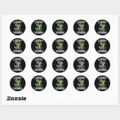 Sticker Rond Lucky Saurus Dinosaur T Rex St Patrick's Day (Feuille)