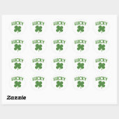 Sticker Rond Lucky Shamrock irlandais (Feuille)