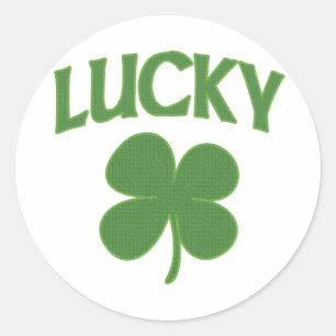 Sticker Rond Lucky Shamrock irlandais