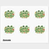 Sticker Rond Lucky Teacher Fun Classroom St. Patrick’s Day  (Feuille)