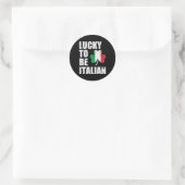 Sticker Rond Lucky To Be Italian Flag Italie St Patrick's (Sac)