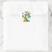 Sticker Rond Lucky Unicorn Shamrock Jour de la Saint Patrick Le (Sac)
