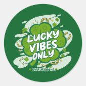 Sticker Rond Lucky Vibes Only – Saint Patrick’s Day 2026 (Devant)