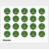 Sticker Rond Lucky You Gnome Green Happy Saint Patrick's Day  (Feuille)