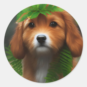 Sticker Rond Lucy The Labrador Puppy,
