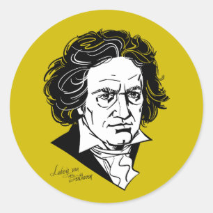 Sticker Rond Ludwig van Beethoven