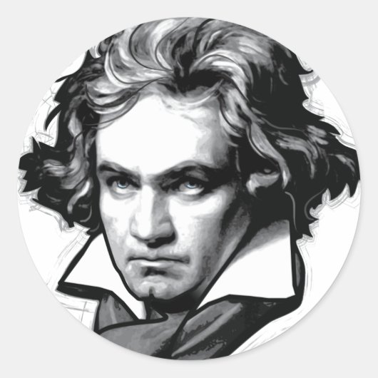 Sticker Rond Ludwig van Beethoven (Devant)