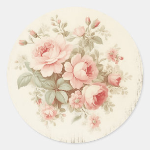 Sticker Rond Lueurs Rose Pâle Shabby Chic