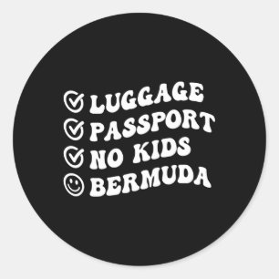 Sticker Rond Luge Passport No Bermuda Trip Wavy