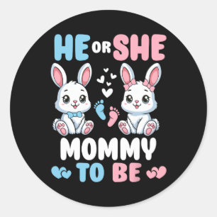 Sticker Rond Lui Ou Elle Maman Pour Être Lapin De Pâques Révéle