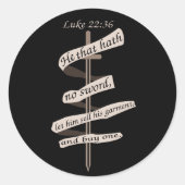 Sticker Rond Luke Advice Acheter une épée (Devant)