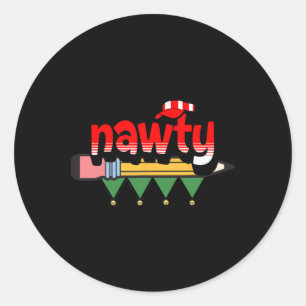 Sticker Rond Lulu Darling Naughty or Nice List Christmas Pa