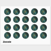 Sticker Rond Lumière de la lune Mariage2 Emerald Green ID881 (Feuille)