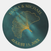 Sticker Rond Lumière de la lune Mariage2 Emerald Green ID881 (Devant)