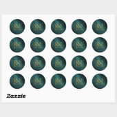Sticker Rond Lumière de la Lune Mariage Emerald Green ID881 (Feuille)