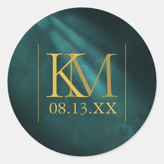 Sticker Rond Lumière de la Lune Mariage Emerald Green ID881 (Devant)