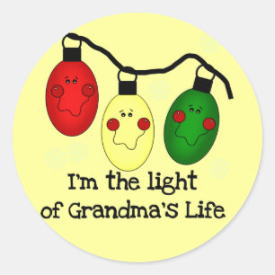 Sticker Rond Lumière de la vie de grand-mère Tshirts et cadeaux