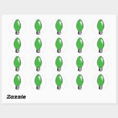 Sticker Rond Lumière de l'arbre de Noël vert (Feuille)