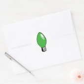 Sticker Rond Lumière de l'arbre de Noël vert (Enveloppe)