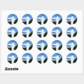 Sticker Rond Lumière de l'île Ocracoke (Feuille)