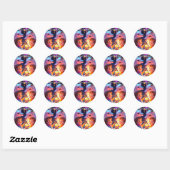Sticker Rond Lumière de Noël enchantée (Feuille)