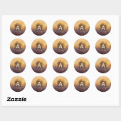 Sticker Rond Lumière Debout | Conception minimale d'arbre (Feuille)