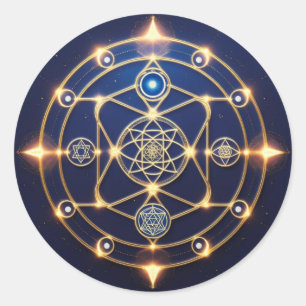 Sticker Rond Lumière Divine – 5 : Énergie Universelle Illuminée